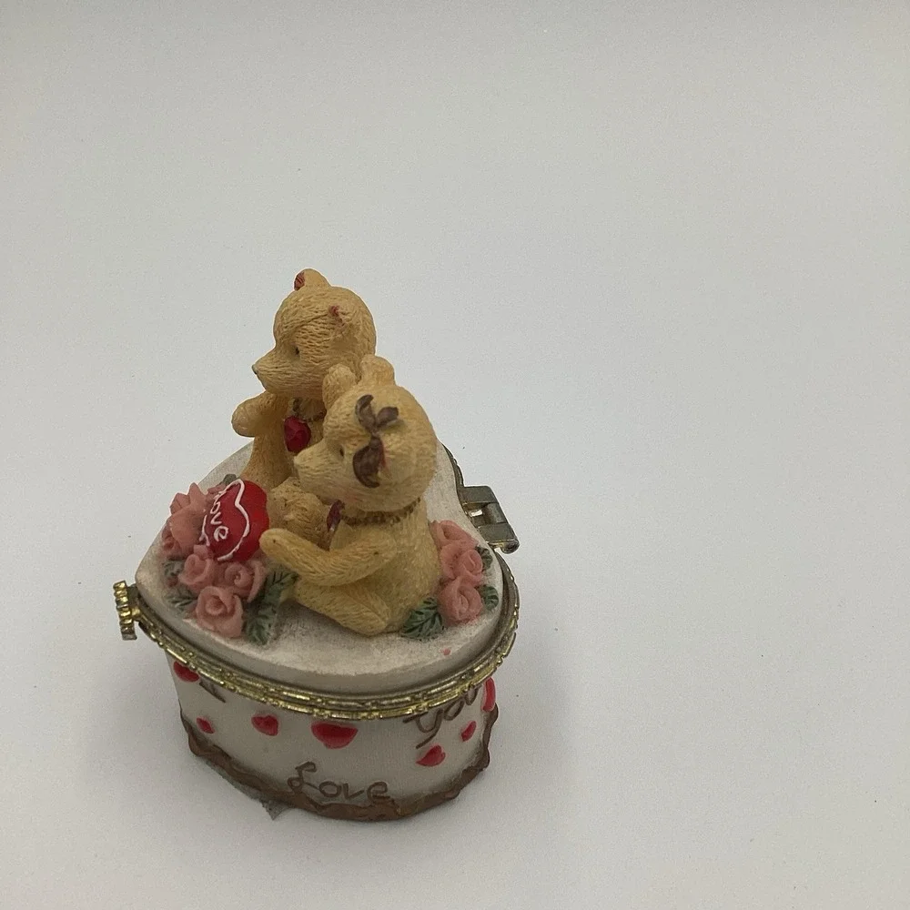 Amoré And More‎ Heart Trinket Box With Bears - Heart Shaped Box